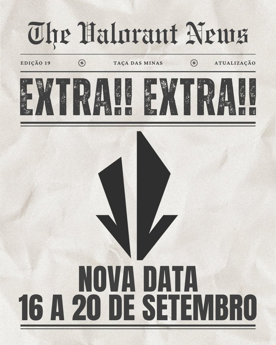 TacadasMinas's tweet photo. ATENÇÃO PARA AS NOVAS DATAS!

Por conta das finais do VCT Americas em São Paulo, a 19ª edição da Taça das Minas mudou de data! 💜

🗓️ 16 a 20/09
📝 Inscrições até 09/09
💰 R$ 15 MIL em premiação
Aproveita o prazo extra, monta sua line e vem pra Taça! 

#TaçaDasMinas #ValorantBR https://t.co/9sf8Ms2lf8
