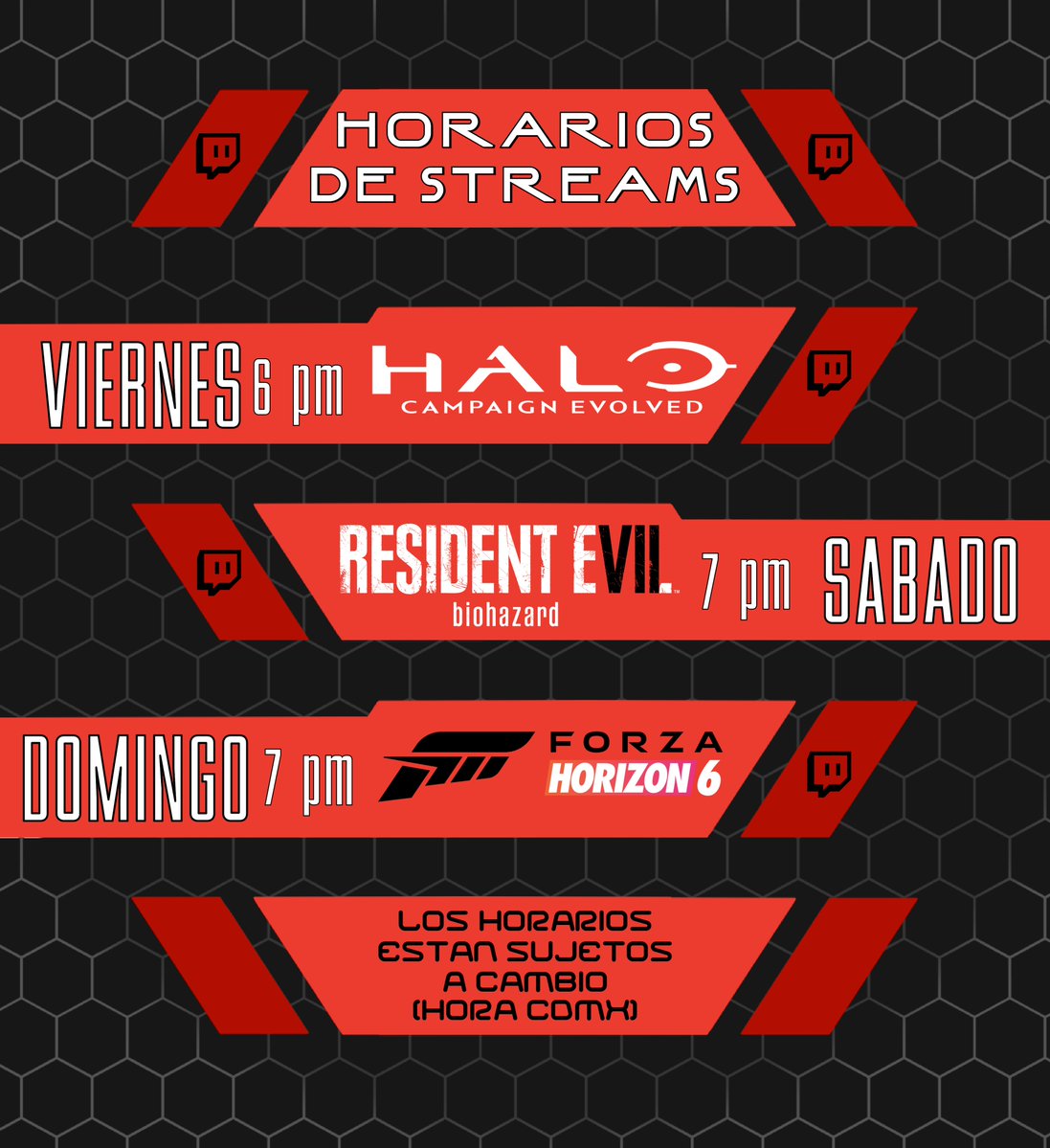 Reddo_Kun1's tweet photo. horario de esta semana

(ignoren el 6 pm del viernes, es a las 7 pm el stream no lo cambié qwq) https://t.co/qWC97Von39