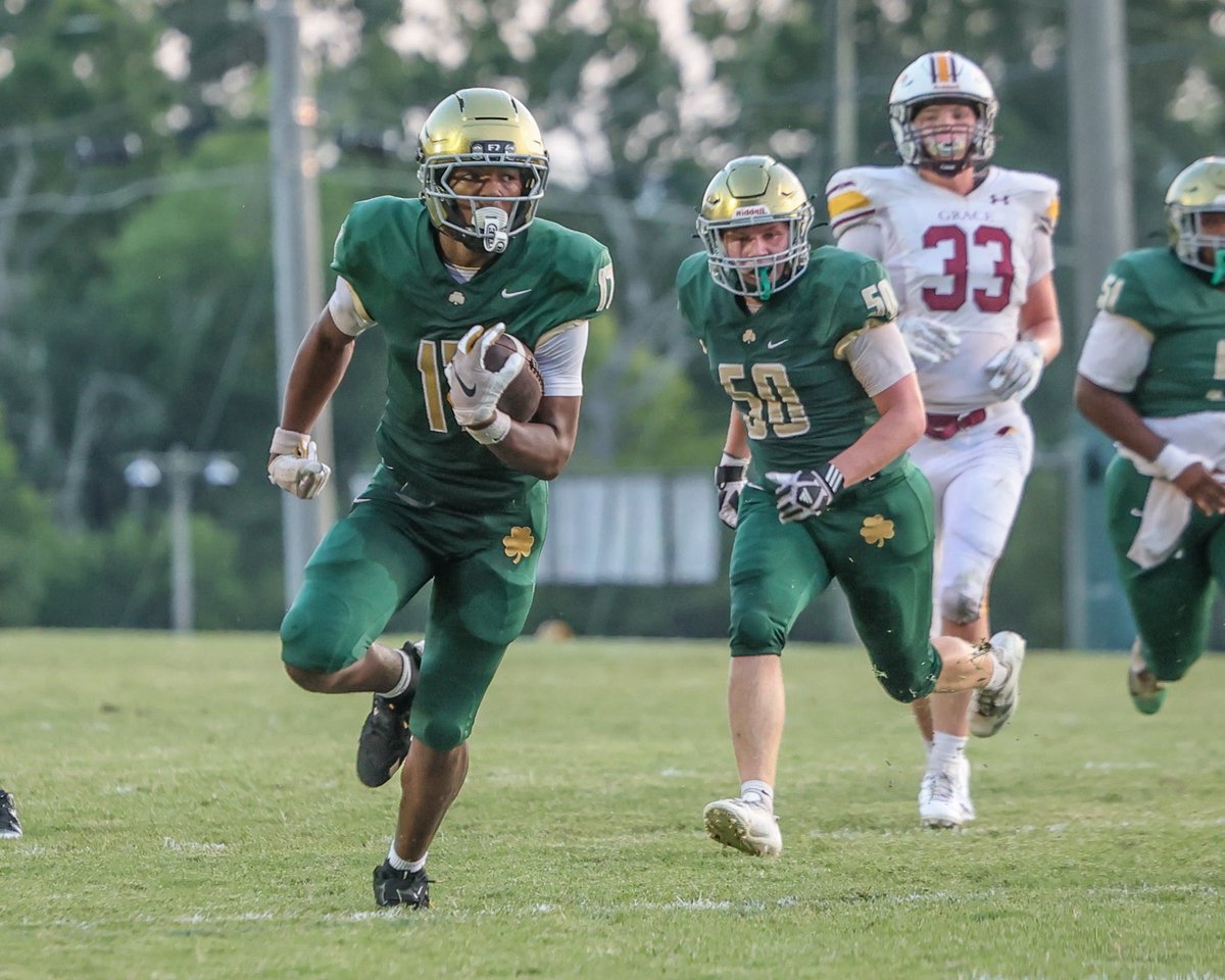 NDChattAthletic's tweet photo. It was a good night for @NDChattFootball ☘️ as they take down Grace Baptist Academy in the season opener 48-6. Next week they will face-off against Rhea Co. on Fri., 8/28. Kick-off is set for 7 PM @ Rhea Co. 

📸 ➡️ @stealphoto1 https://t.co/ej3UIybmJq