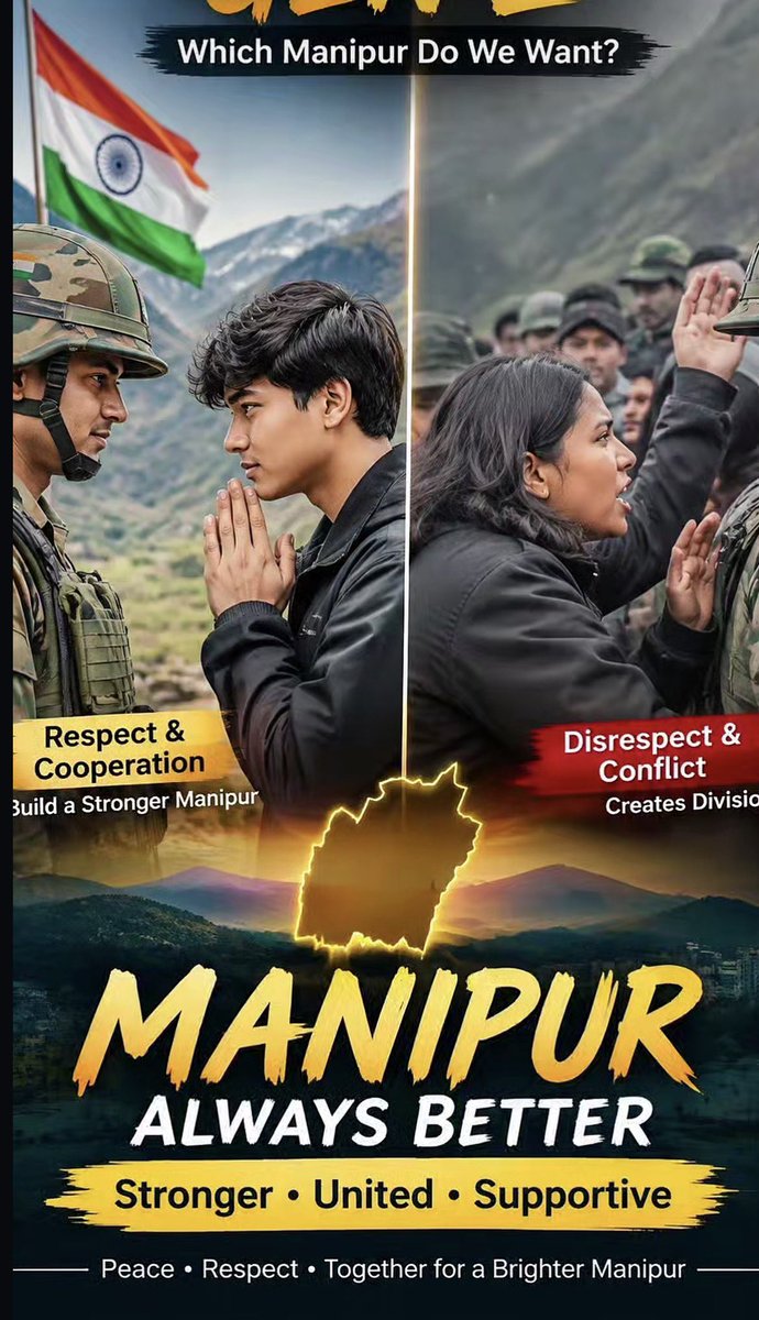 NEOdysseyIndia's tweet photo. Gen Z feels Repect &amp; cooperation with security forces Disrespect always create conflict.#Manipur           #UnitedManipur #peacefulmanipur https://t.co/rx6mfm2fyz