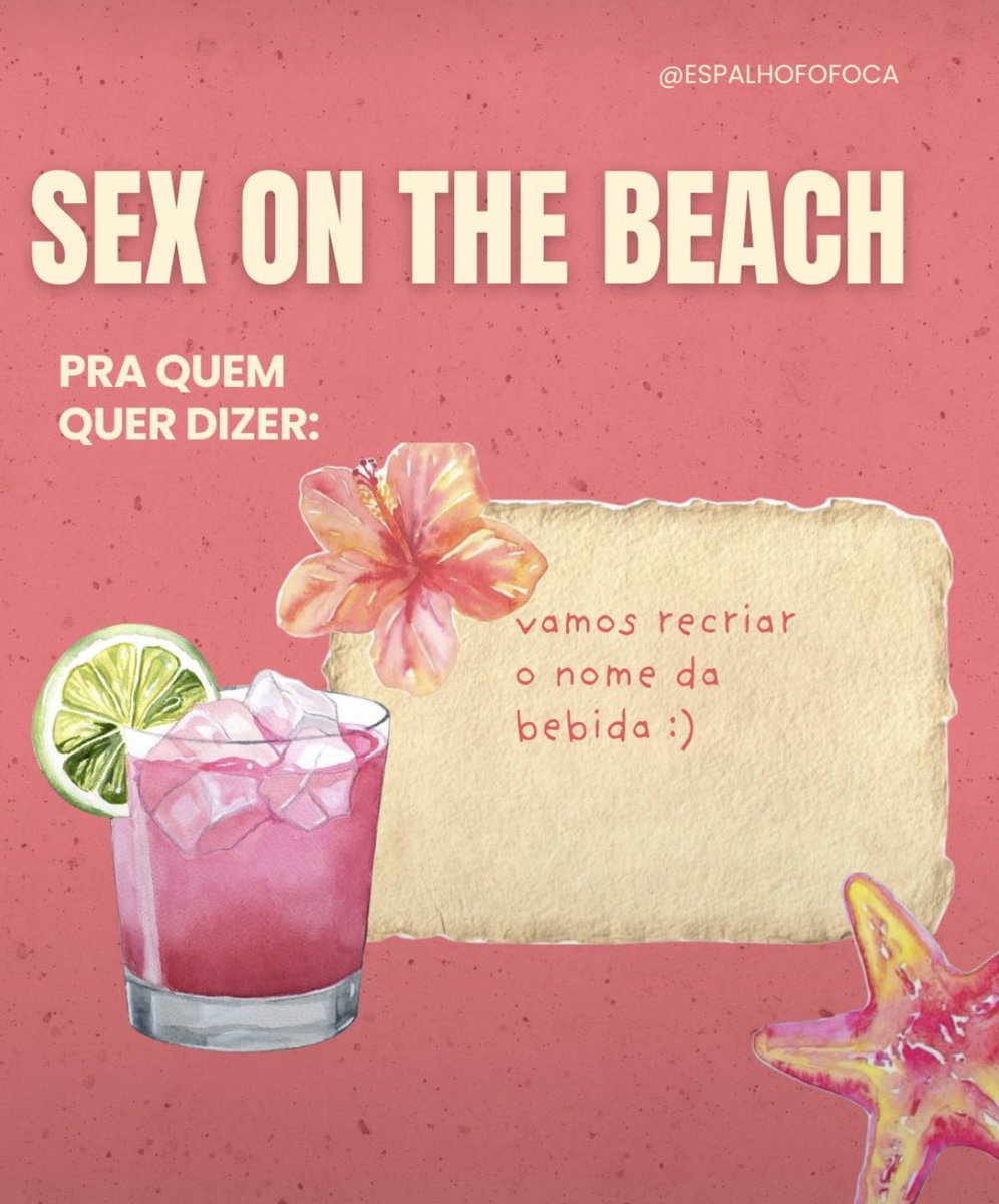 espalhofofoca's tweet photo. ⠀⠀ 🍹 alguém te enviou 1 drink! 
de: g 
para: @derrytzier 
drink: sex on the beach
mensagem: ainda te odeio https://t.co/6HlDWwSTCY