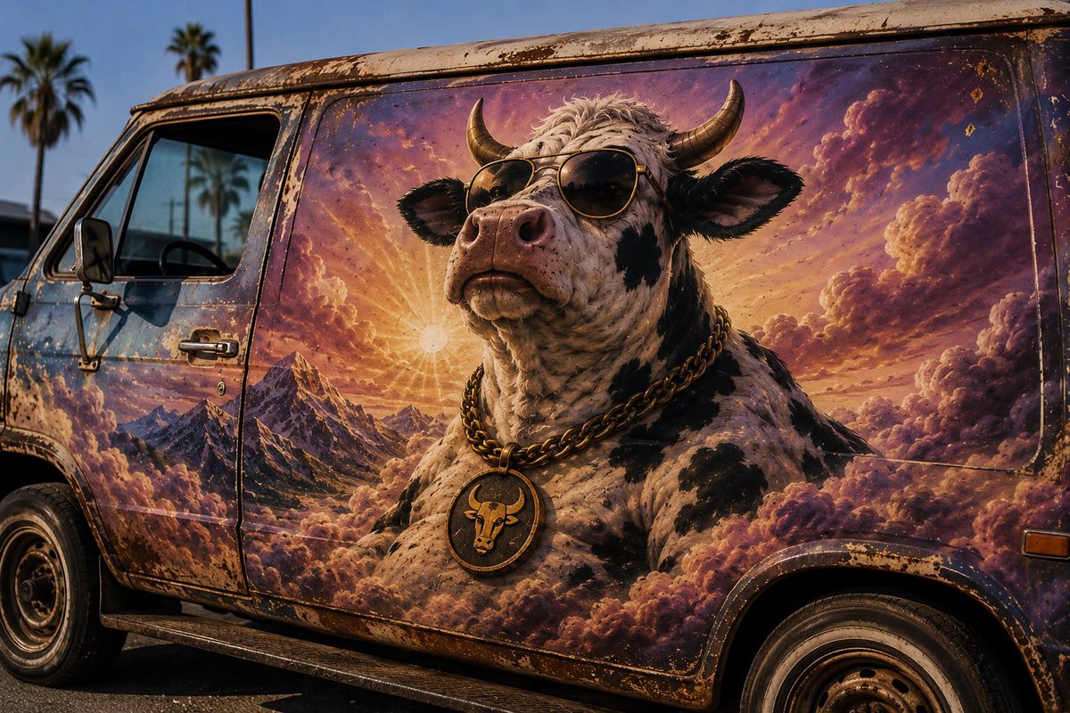 mooncow_rh's tweet photo. Somewhere out there, someone painted the cow on a van.

No permission. No explanation. 🐮

$MOONCOW

ca: 0x77936b133ea2007e9b57620011eb62bf72050826 https://t.co/UecSsla9fF