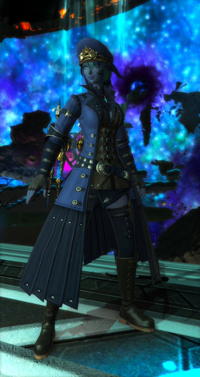 LapislazuliXIV's tweet photo. Decided to show my current favorite outfit while doing Endwalker story and content! Really love the aesthetics~  

[ #gpose | #gposes | #femra | #eorzeaphotos ] https://t.co/8BDhHNsGLq