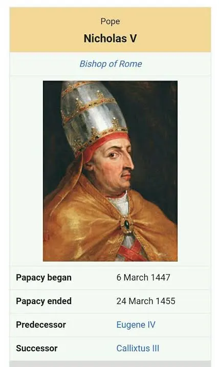 12156565's tweet photo. Good News!  the Pope Apologized to all Africans Worldwide for their role in Slavery. Yahoo!
Now what good does that do, Detroyed families, Trillions of economic loss, identity, suffering, murder, etc..
Dum Diversas (1452) &amp; Romanus Pontifex (1455)
#Christianity #Church #Christ https://t.co/XOWsCOI0Wk