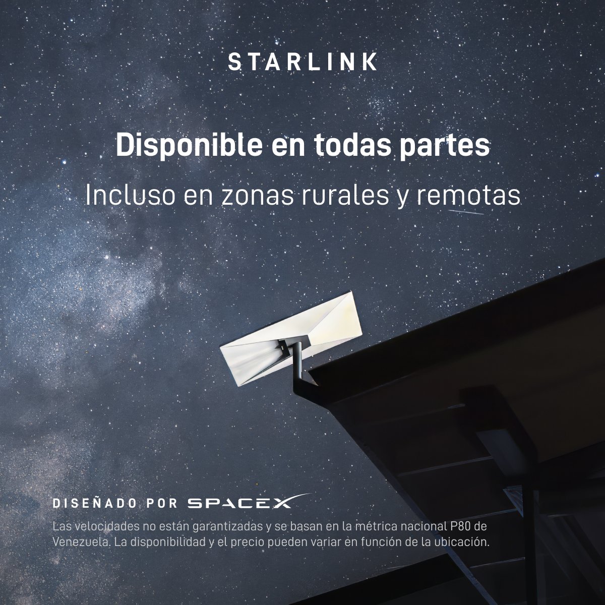 Starlink's tweet photo. Obtenga internet residencial rápido y confiable para disfrutar de streaming sin interrupciones, trabajar desde casa, jugar en línea y mucho más en múltiples dispositivos.

Haga su pedido en línea en pocos minutos.