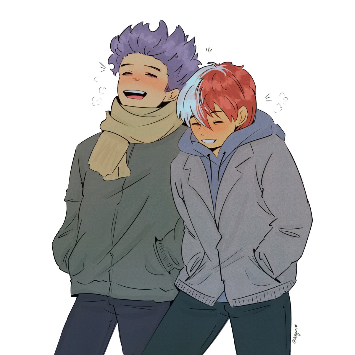 rebgumii's tweet photo. two kittens having fun (shinso and shoto friendship is so dear to me) 💜🩵 https://t.co/PoLFjLa8mf