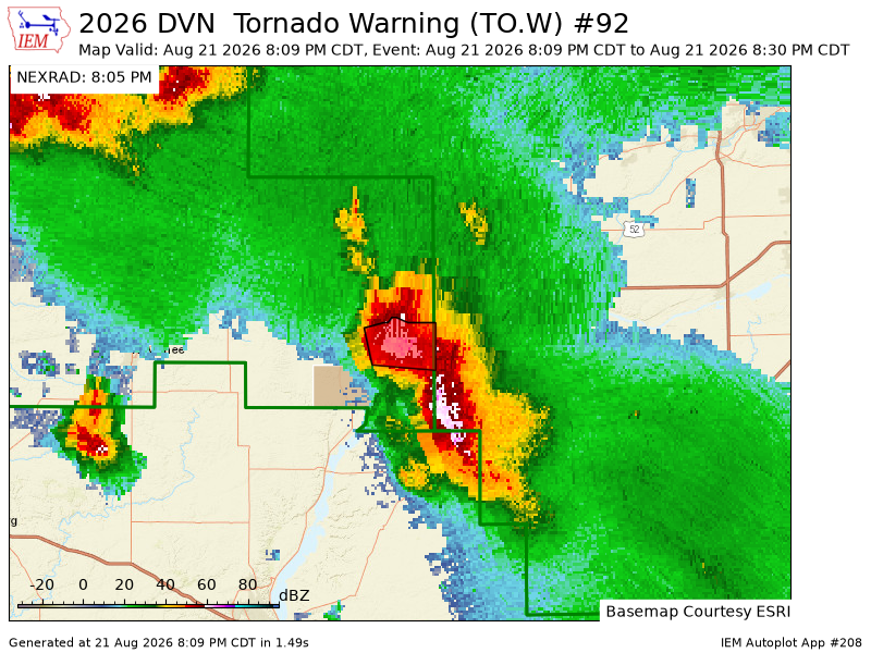 wxcast's tweet photo. DVN issues Tornado Warning [tornado: RADAR INDICATED, hail: <.75 IN] for Putnam [IL] till 8:30 PM CDT https://t.co/s4HR6E1Hvc https://t.co/RPz2e5DimM