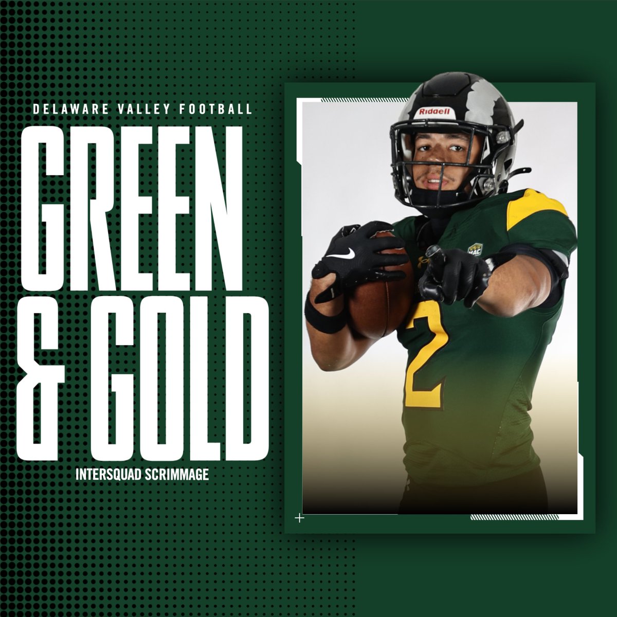 DVUfootball's tweet photo. There’s competition today in D-Town!
Green &amp; Gold Scrimmage | 9 AM
#DelValFootball #TBTM https://t.co/LnVTZwqs6H