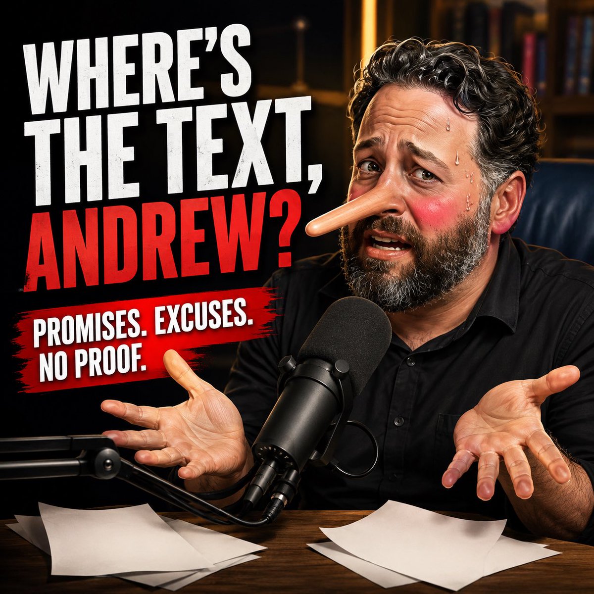 wopperjrs's tweet photo. 🚨 ANDREW WILSON LIES AGAIN! 🚨

Andrew promised to release, “on his show,” an alleged text given to him by TPUSA in which Charlie Kirk supposedly wrote, “The left is going to kill me.”

He never released it. Then he promised he would release it Friday.

Well, it’s Friday, Andrew. Where is it—and what’s your latest excuse?

All hype. No proof. No credibility. LOSER.