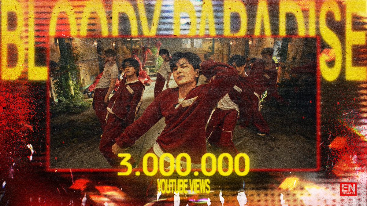 enhypenupdates's tweet photo. #ENHYPEN “Bloody Paradise” Official MV has surpassed 3 MILLION views with 381K likes on YouTube in 10 hours and 25 minutes of its release!

Please keep streaming ENGENEs! Don’t give up now
🔗 https://t.co/X53mnuMDu6 

BLOODY PARADISE OUT NOW
#ENHYPEN #THE_SIN_BLISS #THE_SIN_BLISS_OutNow #BloodyParadise @ENHYPEN_members @ENHYPEN