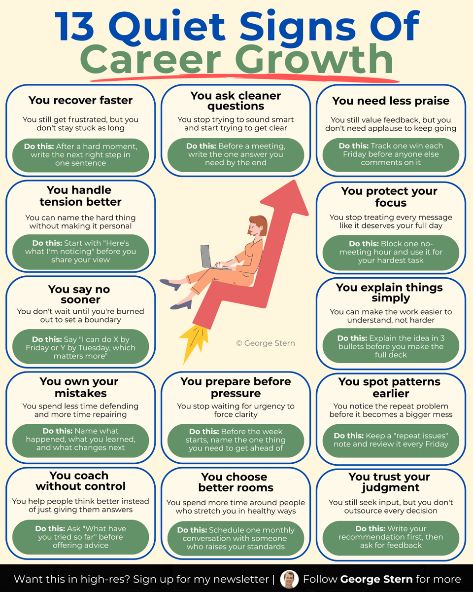 georgestern's tweet photo. Career growth is NOT always a new title.

Sometimes, it looks like this: https://t.co/2Q9ZnkWWMJ