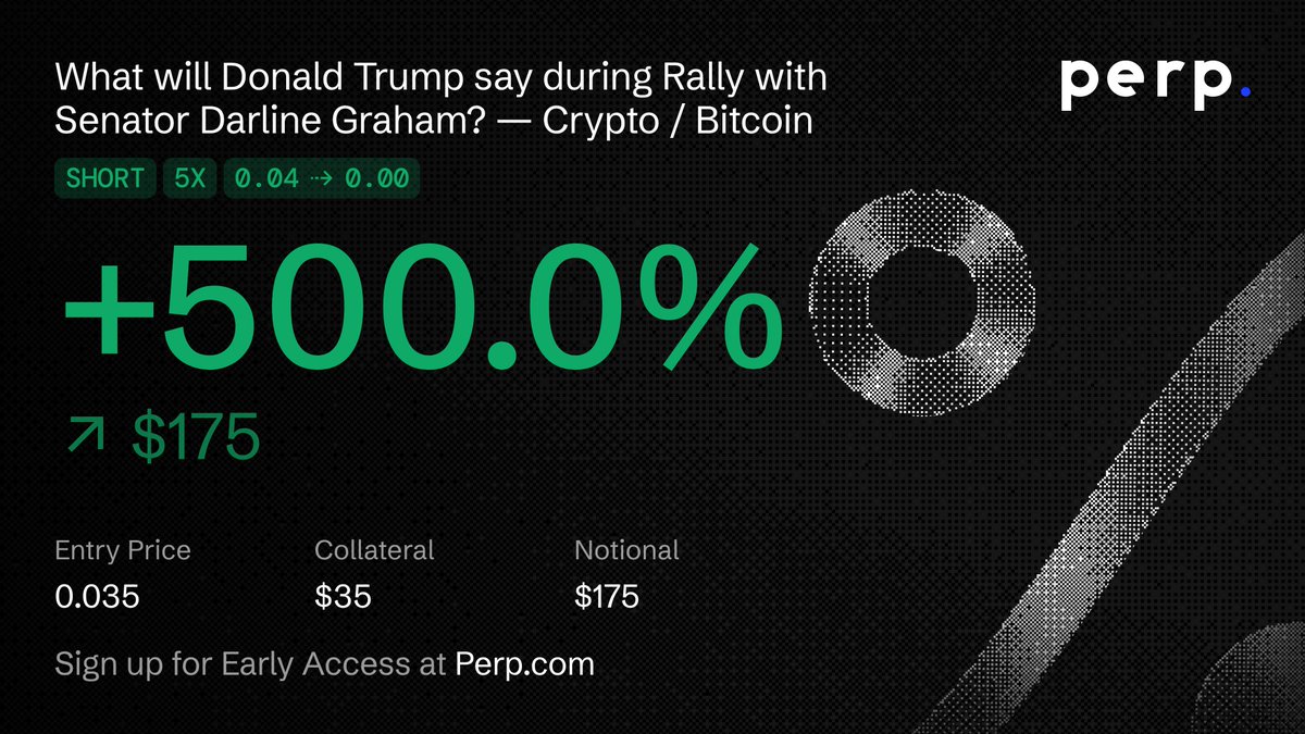 oddsmaxxing's tweet photo. *SETTLED NO

MKT: What will Donald Trump say during Rally with Senator Darline Graham? — Crypto / Bitcoin
KALSHI 4% → 0%

5x short at the Aug 19 print: +$175 gross (illustrative) https://t.co/AxFuc8QE1f