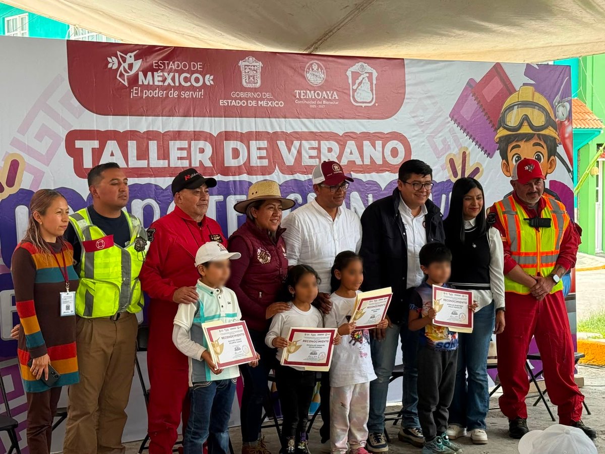 pciviledomex's tweet photo. 🧒🏻👧🏻 Concluimos la tercera semana de nuestro Taller Infantil de Verano de Protección Civil, esta vez en #Temamatla, donde niñas y niños aprendieron, participaron y se divirtieron mientras conocían la importancia de la prevención y el autocuidado. 🚒🧯 https://t.co/o551bNIJ1A