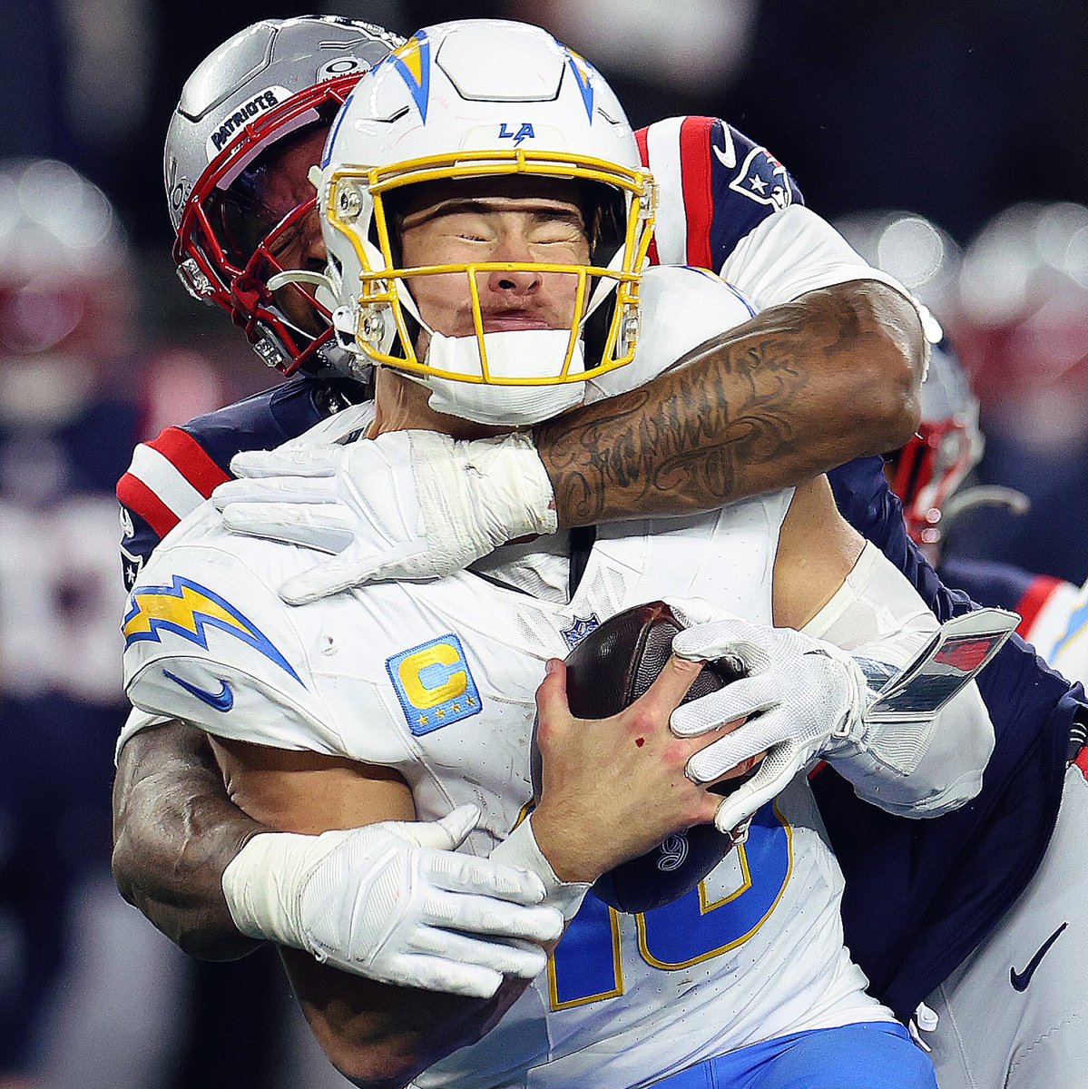 boltzgalaxy's tweet photo. Why do I defend and support Justin Herbert so rigorously? I’ll try to explain a little. 

Justin Herbert got thrown into his first NFL start vs Prime Mahomes and the Chiefs. How’d he respond? 👇

Took them down to the wire and finished 23/33 for 329 total yards and 2 TD. Lost 23-20 in overtime. 

Justin Herbert broke his ribs. How’d he respond? 👇

Stayed in the game and took his team down the field to score a TD. Proceeded to play the next game. Proceeded to play the entire season with the injury. 

Justin Herbert tore the labrum in his shoulder. How’d he respond? 👇 Not tell anyone and play the entire season with it. 

Justin Herbert broke his finger. How’d he respond? 👉 Giant splint/wrap on it and missed no time. 

Justin Herbert in the SAME season broke ANOTHER finger on the other hand. How’d he respond? 👉 tried to find a way to play with it, but was told he must have season ending surgery on it. 

Justin Herbert had a high ankle sprain 
(🚩 Grade 3) How’d he respond? 👉 Wrapped it and marched back onto the field vs the Steelers. 

Justin Herbert breaks the bone in the back of his left hand. Playing behind the 32nd ranked O-Line. How’d he respond? Immediate procedure on it. Bandaged it up and marched onto the field missing no time. Herbert even stiff armed defenders WITH THE broken left hand. Proceeded to take 106 QB hits while dragging his team to 11 wins and a playoff birth. 

But he lost in the playoffs. So ya know….. He must suck! 🤪😴 #BoltUp