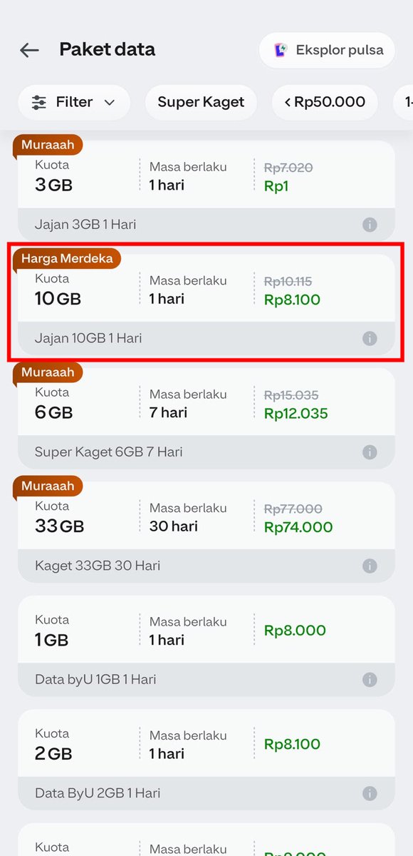 SyafiraSeina's tweet photo. Tanggal tua tapi kuota masih aman. Makasih GoPay ada promo Harga. Beli kuota serba Rp8.100 buat semua operator, langsung top up deh #KUOTASERBA8RIBU https://t.co/MNTbwEP2qC