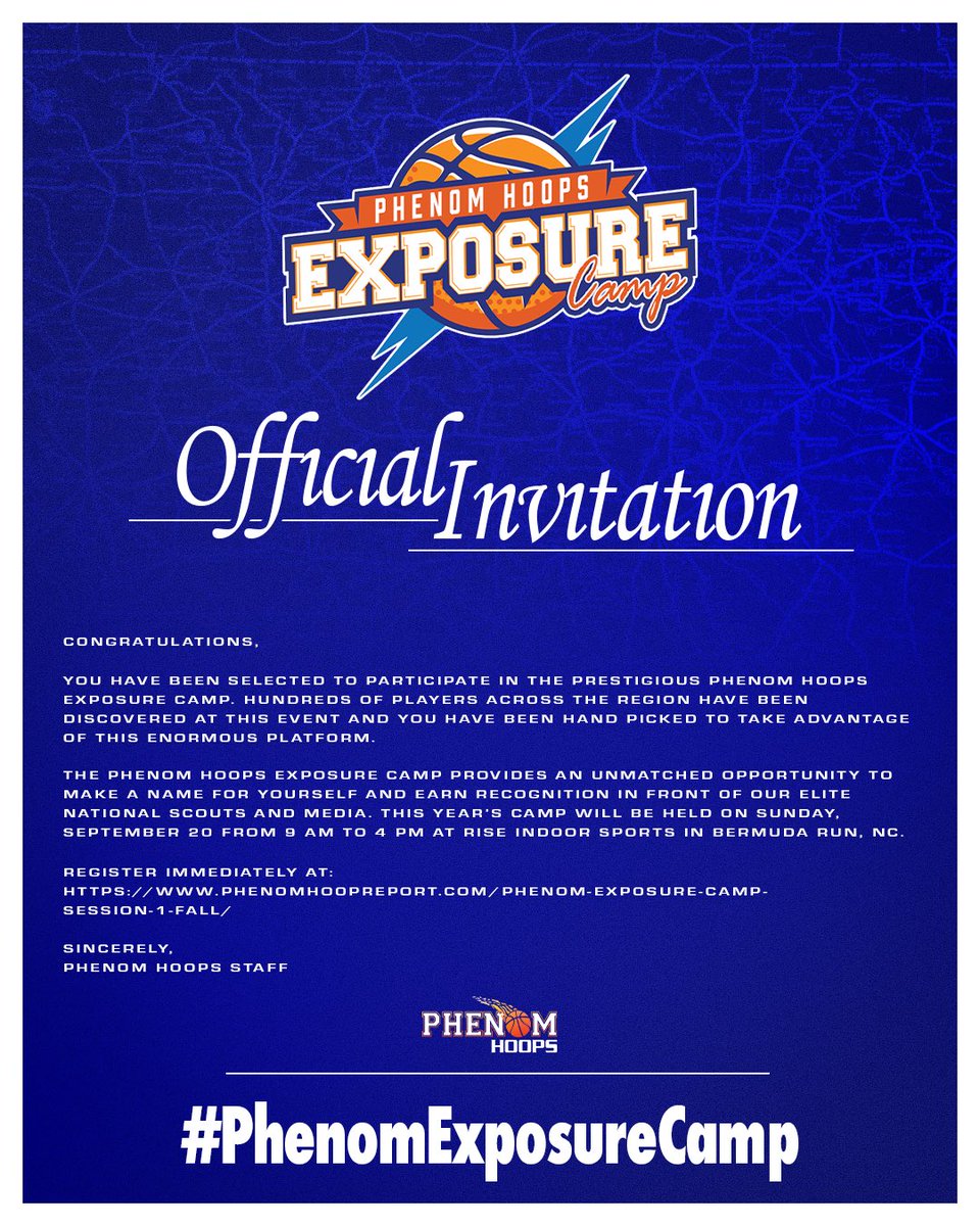 KendallBartley's tweet photo. I want to say I'm Blessed to receive an official invitation to the @PhenomExposure camp to showcase my skills Thank you @ty1ewis https://t.co/qAScojYbze