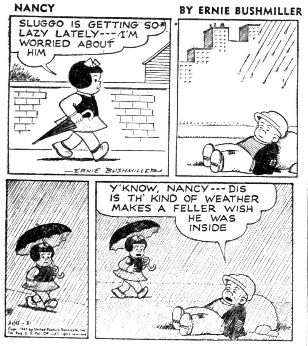 JohnnyCallicutt's tweet photo. Nancy By Ernie Bushmiller 
August 21,1947 https://t.co/0XdMBI2Rwc