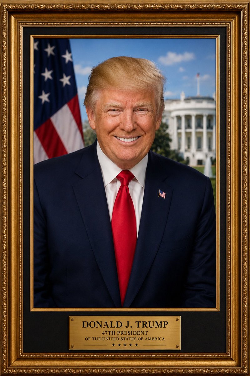 GuntherEagleman's tweet photo. Liberals have spent years trying to sell America on socialism and communism, so fine, let’s give them the full experience.

President Trump stays forever. His official portrait goes in every living room. Mandatory. Crooked frame? Fine. Take it down? Straight to jail. Talk trash about the President? Congratulations, comrade, your neighbors already reported you.

Welcome to the system you ordered. Somehow I don’t think you’re going to like it nearly as much when Trump’s in charge. 😂🇺🇸