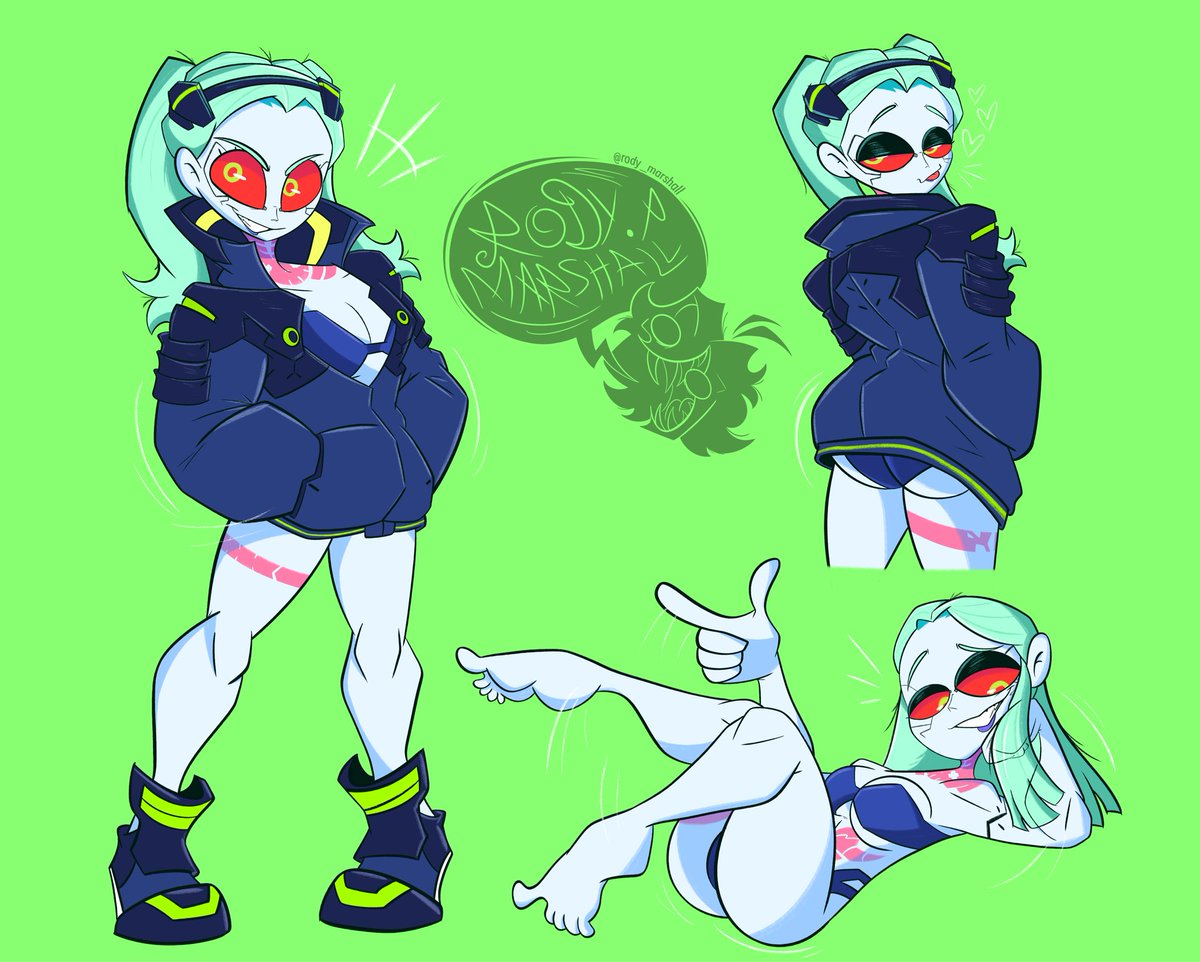 rody_marshall's tweet photo. Randomly, I felt like drawing Rebecca Cyberpunk! https://t.co/CeBn2S1eG0
