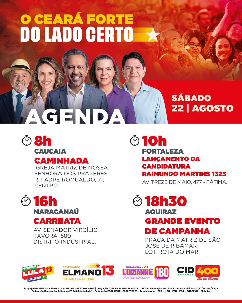 ColetivoSalaPT's tweet photo. Nosso sábado vai ser de agenda cheia e pé na estrada! 🚗

Em Caucaia, Fortaleza, Maracanaú e Aquiraz, teremos encontros, conversa com a nossa gente e muita mobilização!

Bora com a gente! 1️⃣3️⃣✊ https://t.co/kgpqWQmKi8