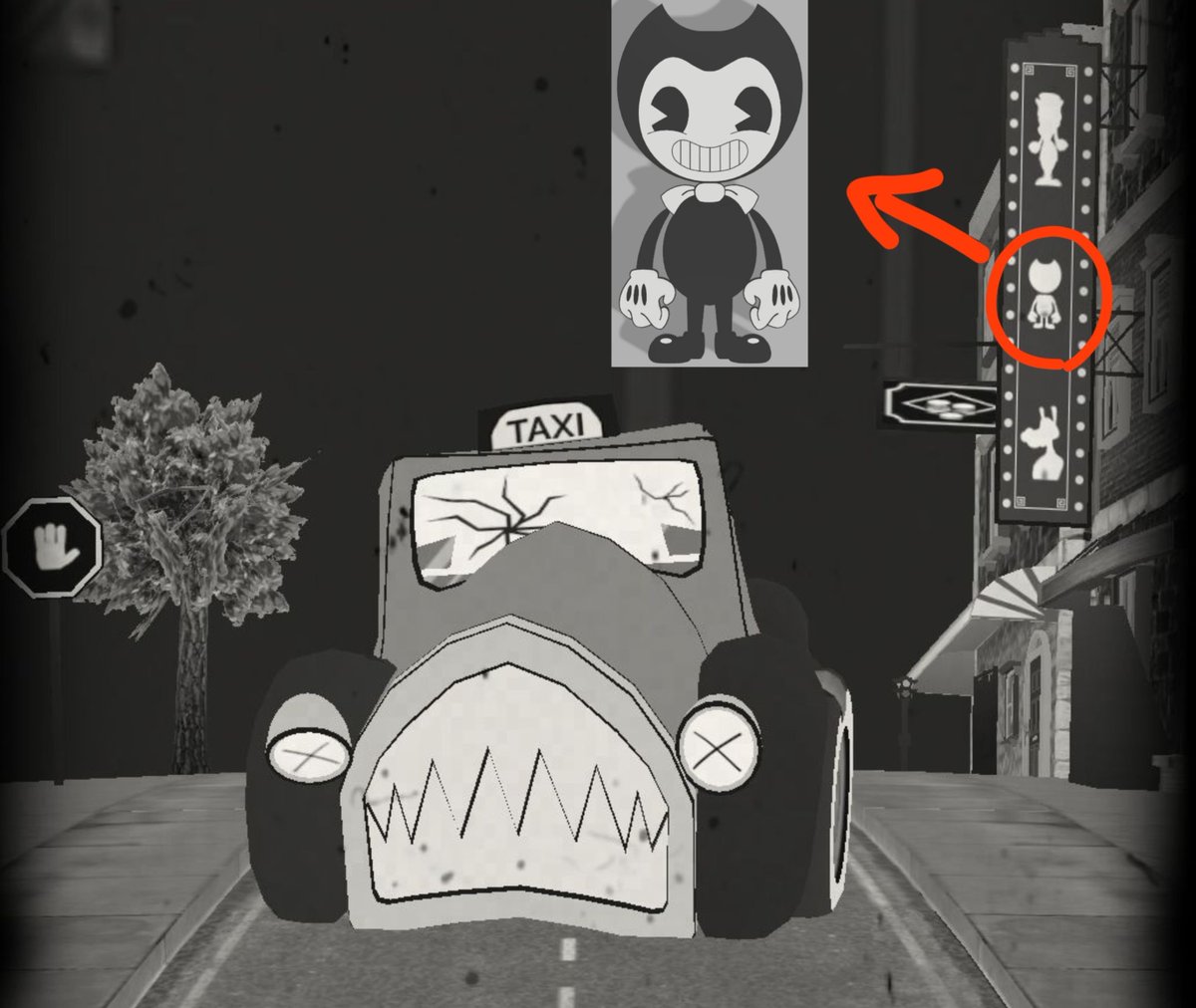TheLizard414's tweet photo. That texture has been around since 2018, but I keep asking for a redesign because I could swear it’s the silhouette of a fanmade Bendy design, not the official Bendy https://t.co/Inlb2pHY7Y