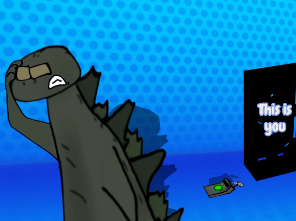 TriangleTvM's tweet photo. [INTERACTION BAIT]
(1/2)

"Ugh... where even am I? this is just blue... with dots, and- What the heck?"

[Triangle turns around and notices someone behind him]

#interactionbait #parodytwitter #parody https://t.co/iWED9RQ3TW