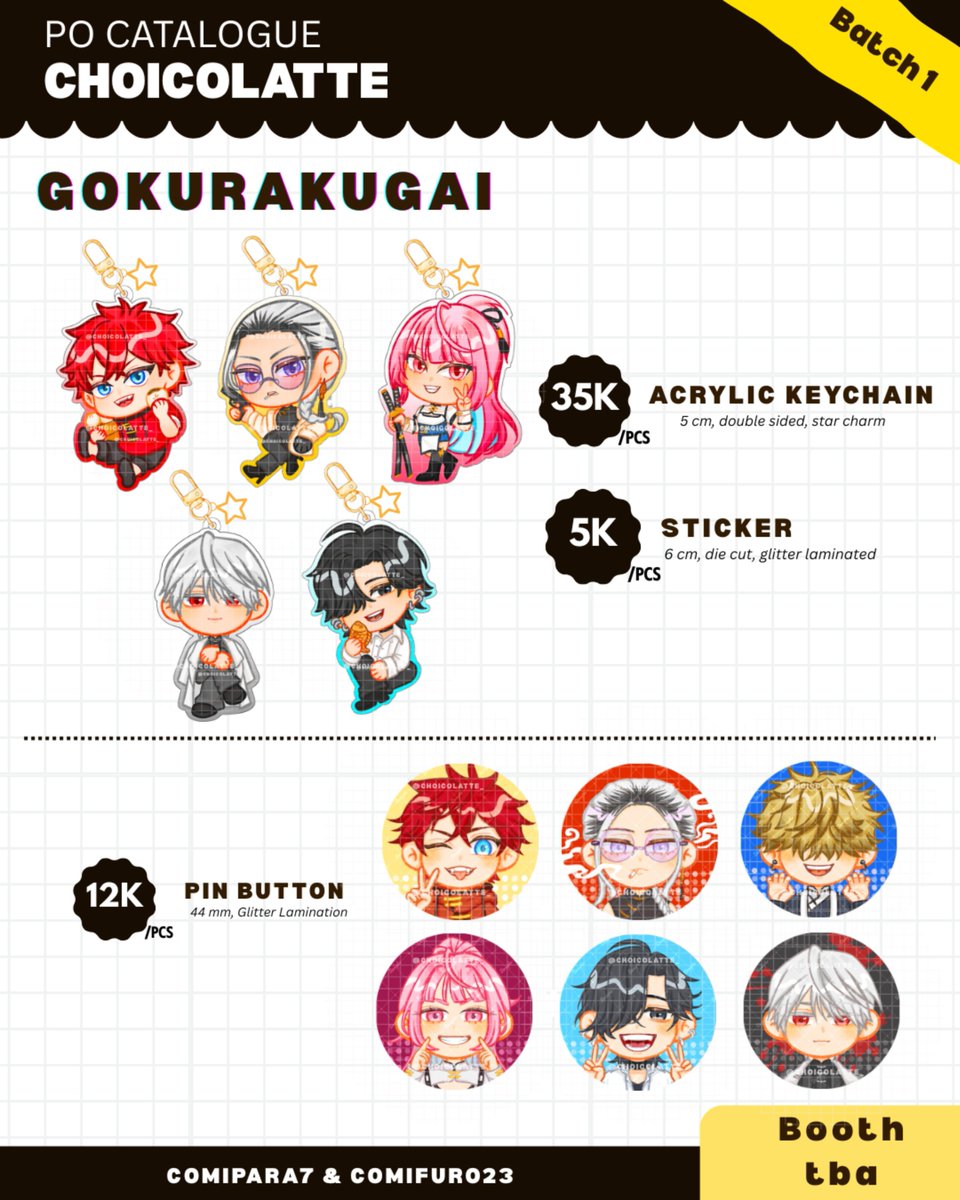 Choicolatte_'s tweet photo. 🩶Jujutsu Kaisen/JJK (Last stock)
🧡Gokurakugai
🤍Original
#comipara7 #cf23 #comifuro23 #cataloguecf23 #cmpr7 https://t.co/pwYFihl2nE