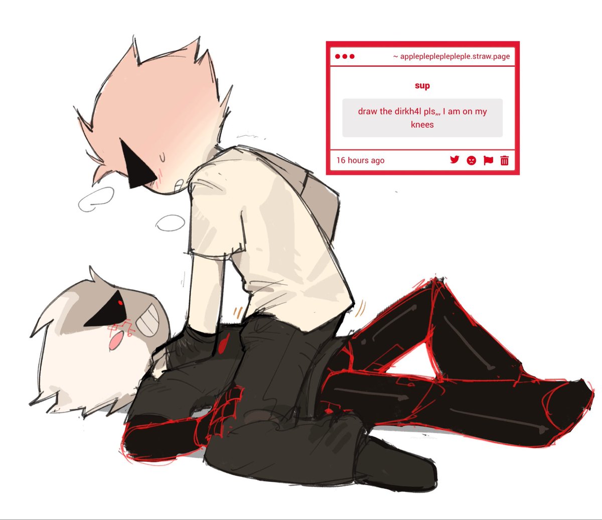 applmorron's tweet photo. im figuring out HOW to draw lilhal

tagging this as #stridercest https://t.co/WObXjsXggA