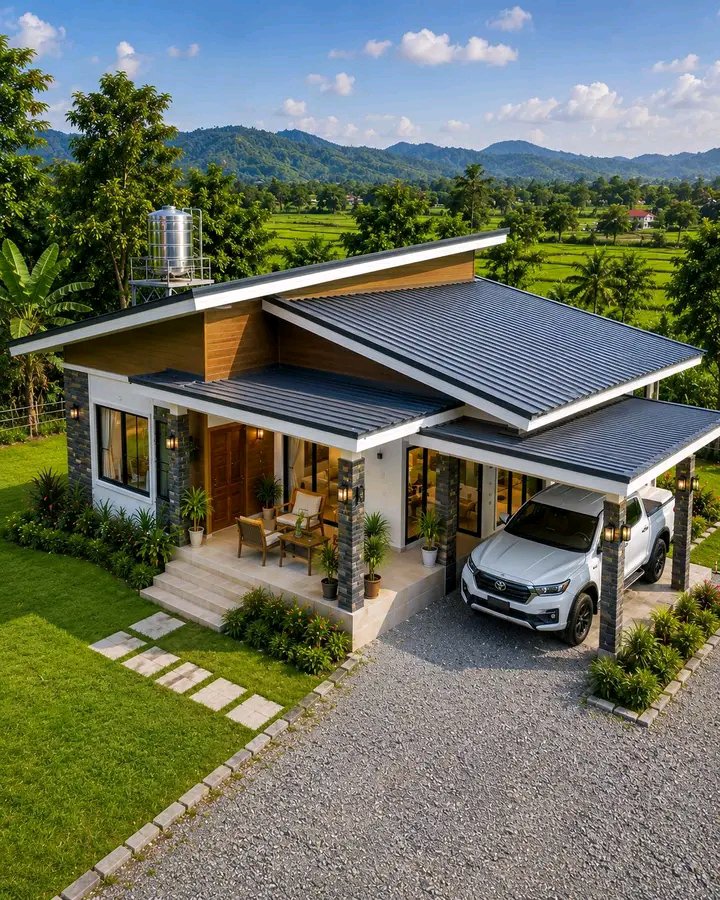 Eng_Justice's tweet photo. 3 Bedroom Bungalow House
@TJ_Design_Build
Simple, modern, and perfect for province living! 🏡💙 The blue stemline roof and warm wood-textured walls give this bungalow a fresh and cozy character. 🌿✨
#dreamhome #ProvinceLiving #housedesign #simplehouse #homeinspiration https://t.co/9u6XmryD9d