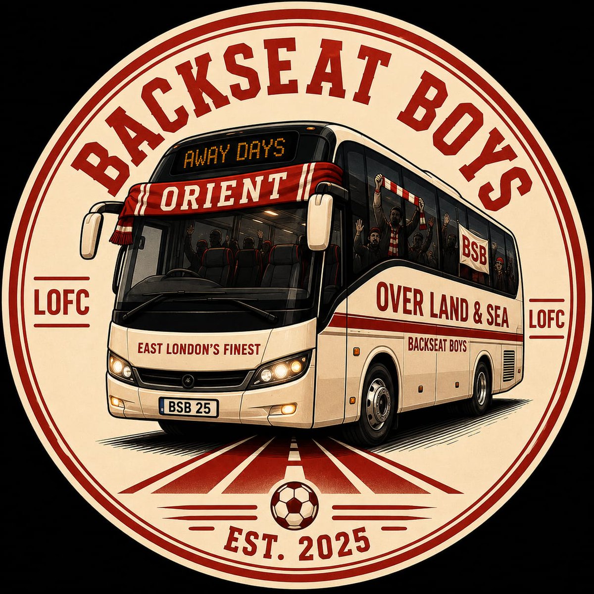 BackseatBoyssss's tweet photo. WELCOME TO THE BACKSEAT BOYS! 🚌🔴⚪

Established in 2025, we're a group of lads following the O's over land &amp; sea

Away days, near &amp; far, with plenty of miles &amp; memories

Proudly sponsoring Zech Obiero for the 2026/27 season

Up The O's! 🔴⚪⚽️❤️

#BackseatBoys #LOFC #OneOrient https://t.co/dHqnmR1aCI