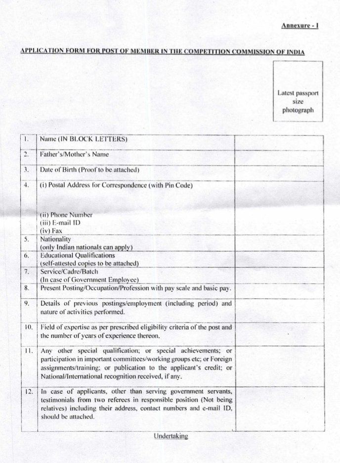 h_pongilath's tweet photo. Govt of India - Ministry of Corporate Affairs (11th Aug' 2026) - Inviting applications for filling up of 02 (two) posts of Member in the “Competition Commission of India” before 28th Sept' 2026, 5.30 pm. Application format attached herewith.
#CCI #CompetitionCommission
(1/2) https://t.co/IBUgyUBCYo