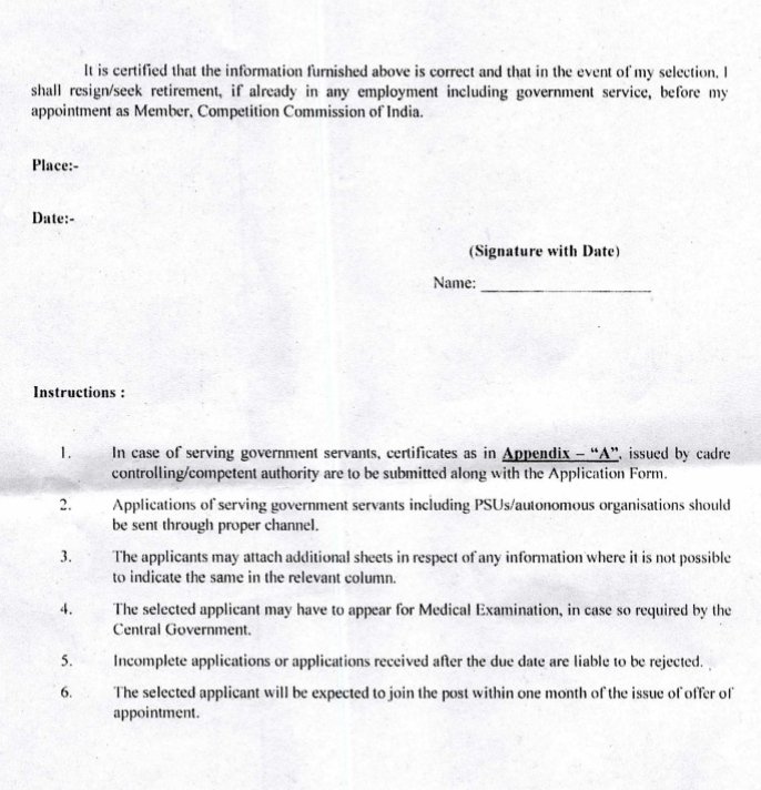 h_pongilath's tweet photo. Govt of India - Ministry of Corporate Affairs (11th Aug' 2026) - Inviting applications for filling up of 02 (two) posts of Member in the “Competition Commission of India” before 28th Sept' 2026, 5.30 pm. Application format attached herewith.
#CCI #CompetitionCommission
(1/2) https://t.co/IBUgyUBCYo