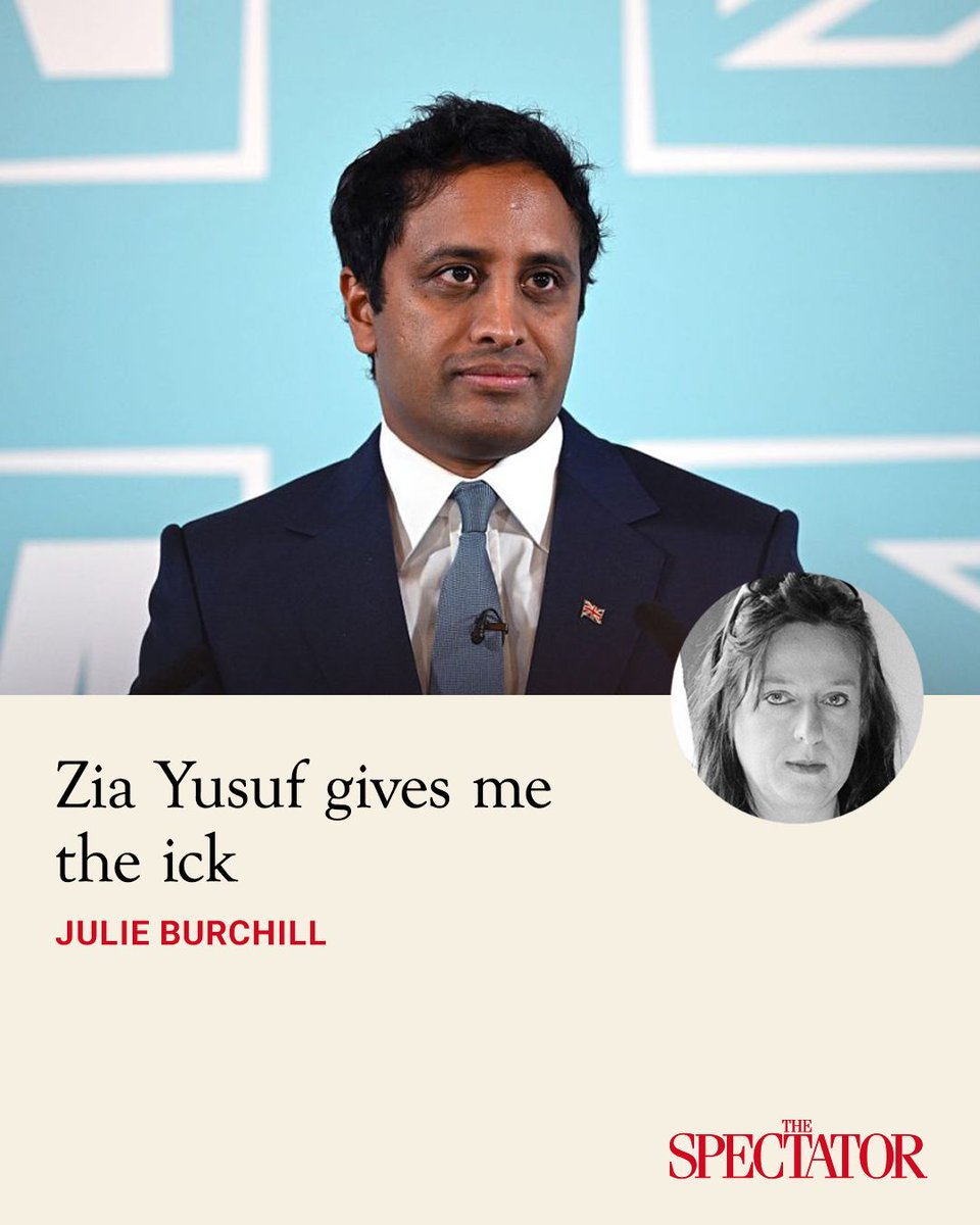 spectator's tweet photo. Rather like Andy Burnham, you can imagine a younger version of Zia Yusuf being sent into Love Island in the third week – when things are getting a bit comfy between the youthful love-seekers – as a 'bombshell' to freshen things up a bit (probably the only thing they have in common).

Looking like a Disney prince – the modern, inclusive kind, not the boring old blond-haired blue-eyed type – you can see the girls getting all a-flutter over this dashing self-made swell who suddenly makes the humdrum Tylers and Jordans look a bit too boy-next-door.

✍️ Julie Burchill

Article | https://t.co/V093vgbVE9 | @BoozeAndFagz