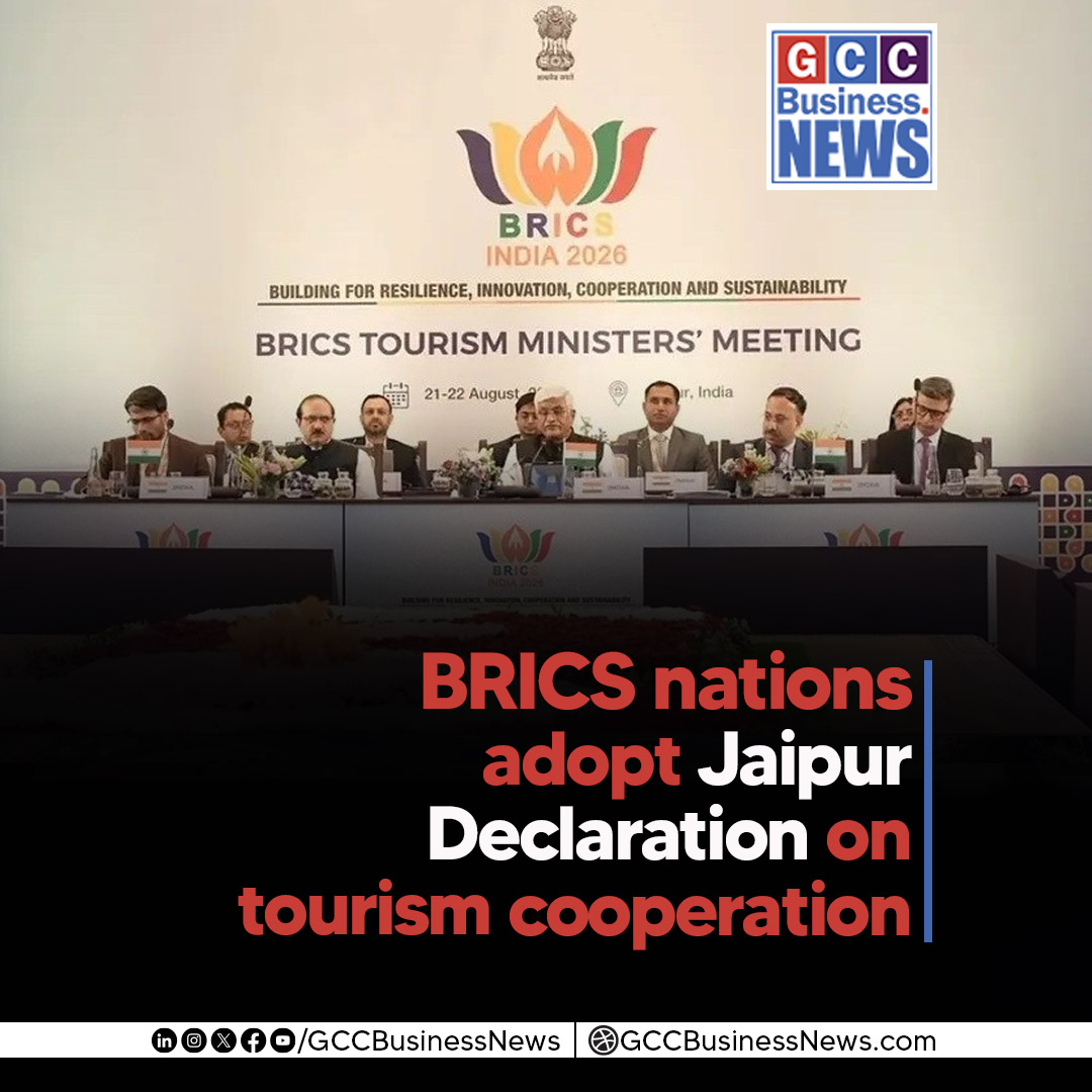 GCCBusinessNews's tweet photo. BRICS tourism ministers adopt the Jaipur Declaration, focusing on AI, sustainability, skills and seamless travel cooperation.
https://t.co/wQeS7WN0qJ

#BRICS #JaipurDeclaration #BRICSTourism #IndiaBRICS2026 #ResponsibleTourism #TourismDeclaration #GCCBusinessNews
@BricsIndia2026 https://t.co/NXlRaPtXFO