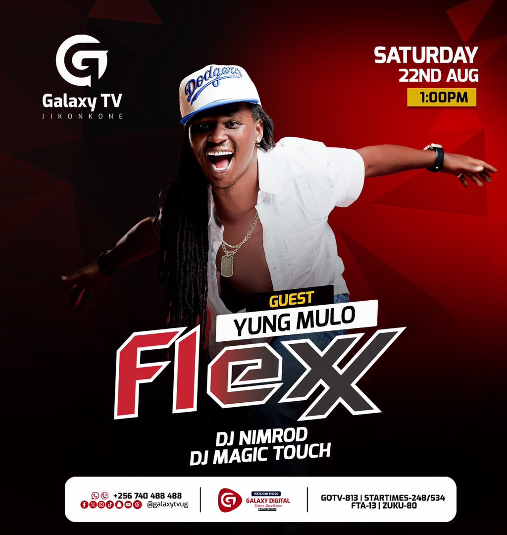 GalaxyTVUg's tweet photo. Dance-hole Sensation @YungmuloUG will be in the building today for the #JikonkoneFlexx, 1 - 3 PM. 

Lock in! https://t.co/Y6JaHBU6cP