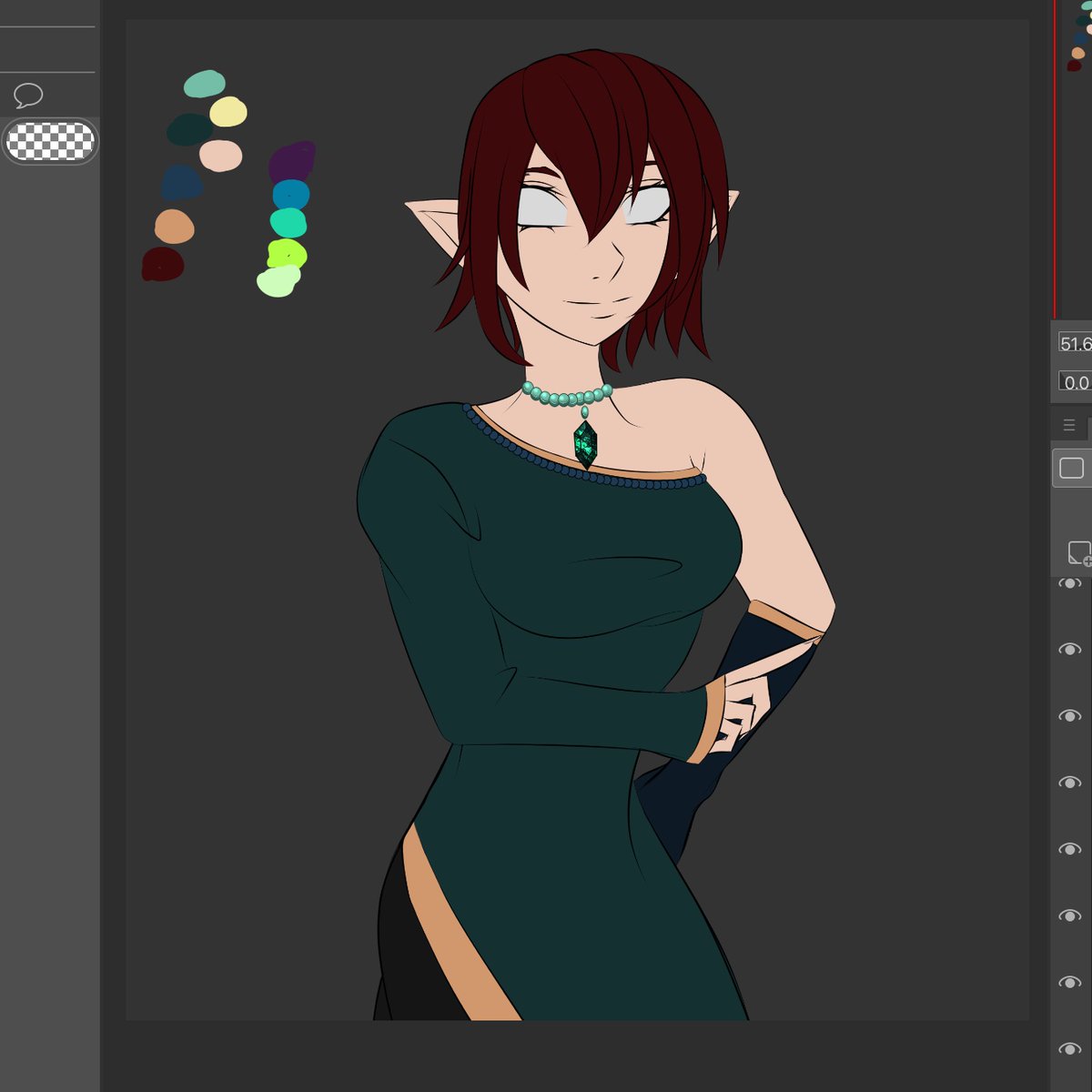 MissEdenNoir's tweet photo. On to Rendering. Usually I do eyes first, but the beading ix on so many layers, I went ahead snd started on her choker and am doing the dress beads Next before I move onto her eyes.
#demoness #WIP #anime #CSPaint https://t.co/6Kwgf827Rp