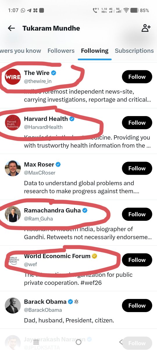 MumbaichaDon's tweet photo. The "Larger than Life" & New hero of RWs, Shri Tukaram Mundhe ji is very clear & selective in his choices. Follows only 28 & the list is quite impressive.

When one follows 1000s, it's difficult to guess one's "Vichardhara", but when one follows selective..?

Jaane do. Mera kaam hai warn karna, BJP ka kaam hai meri ginti murkhon mei karna.

AAP is dead in Maharashtra but won't remain dead in Maharashtra if steps are not taken on time.