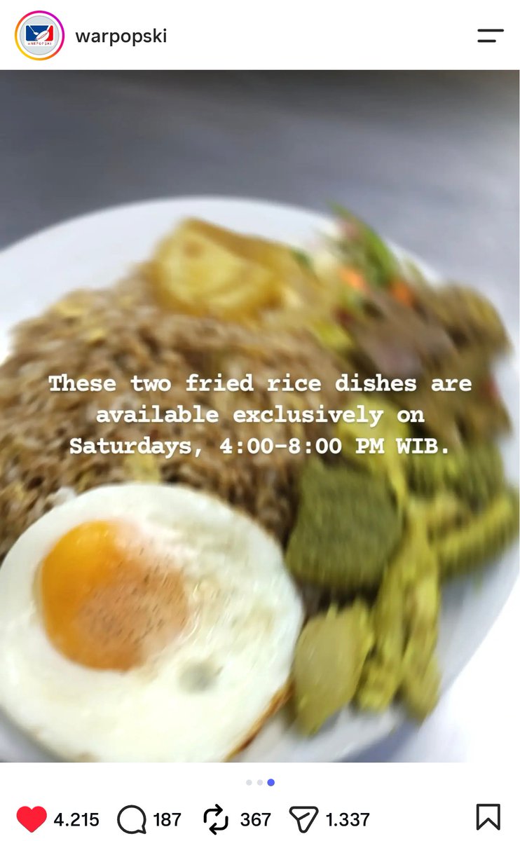 menuembegejelek's tweet photo. Wkwk asyik bgt di Warpopski ada menu baru.

Ada nasgor subianto yg pake hampir semua jeroan sapi kecuali HATI sama OTAK. Terus ada nasgor rakabuming yg CUMA pake MSG. 😋

Menu asyik 'representatif' ini bakal secara ekslusif tersedia mulai malem minggu ini, jam 4 sore - 8 malem. https://t.co/3YsknBs7eh