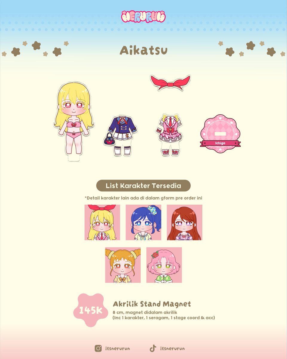 itsnerurun_'s tweet photo. permisi gussy! 
aku mau share katalog po cf23 aku untuk fandom aikatsu (⁠人⁠ ⁠•͈⁠ᴗ⁠•͈⁠)

link po dan contoh untuk akrilik stand ada di komen

#zonauang #aikatsu #cf23 https://t.co/Qj6q44jC3N