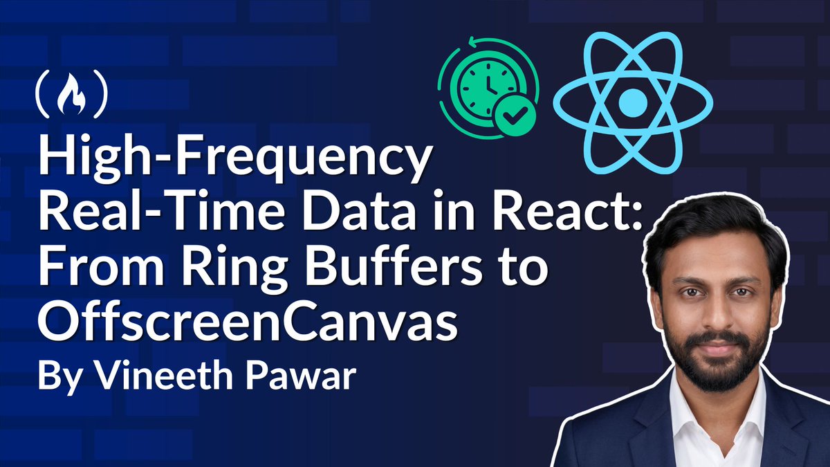 freeCodeCamp's tweet photo. React can struggle when you push thousands of real-time data points through the main thread.

In this article, Vineeth explains how to keep high-frequency data out of React’s hot path and move heavy work to workers.

You'll learn about ring buffers, SharedArrayBuffer, Web Workers, OffscreenCanvas, and more.

https://t.co/IvEhwJZc2x