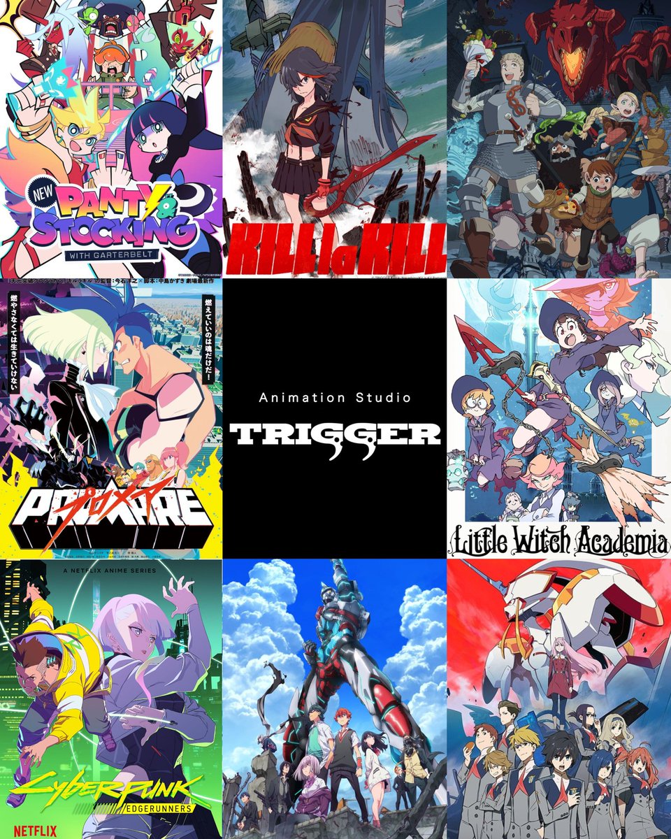 animeupdates's tweet photo. Happy 15th Anniversary Studio TRIGGER 🎉 https://t.co/rgZjU86YPp