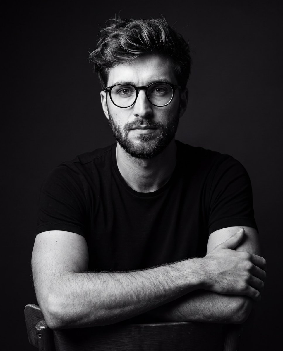 Dramatic Monochrome Studio Portrait