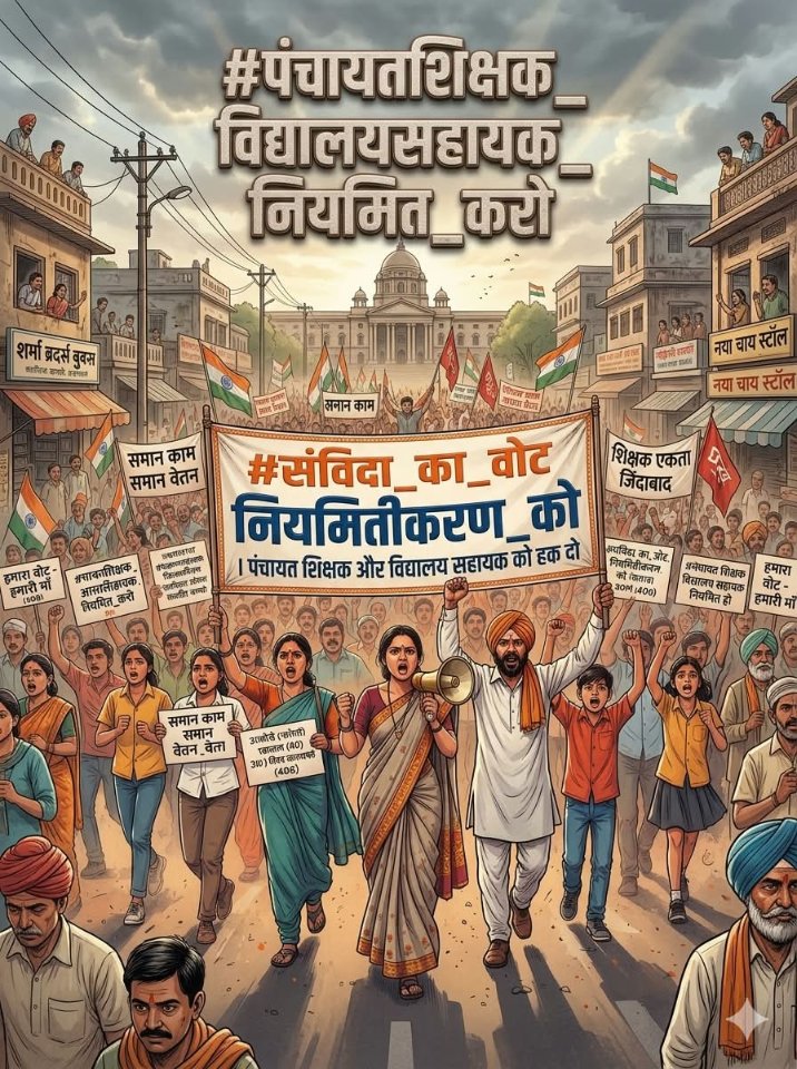 YagyaDutt_IND's tweet photo. 🎯 हमारा निशाना बिल्कुल साफ है- पूर्ण नियमितीकरण और सम्मानजनक वेतनमान। @BhajanlalBjp @KumariDiya @DrSatishPoonia @narendramodi @ashokgehlot51 @TikaRamJullyINC @NitinNabin @GovindDotasra @zeerajasthan_ #पंचायतशिक्षक_विद्यालयसहायक_नियमित_करो https://t.co/G76cOEDOll