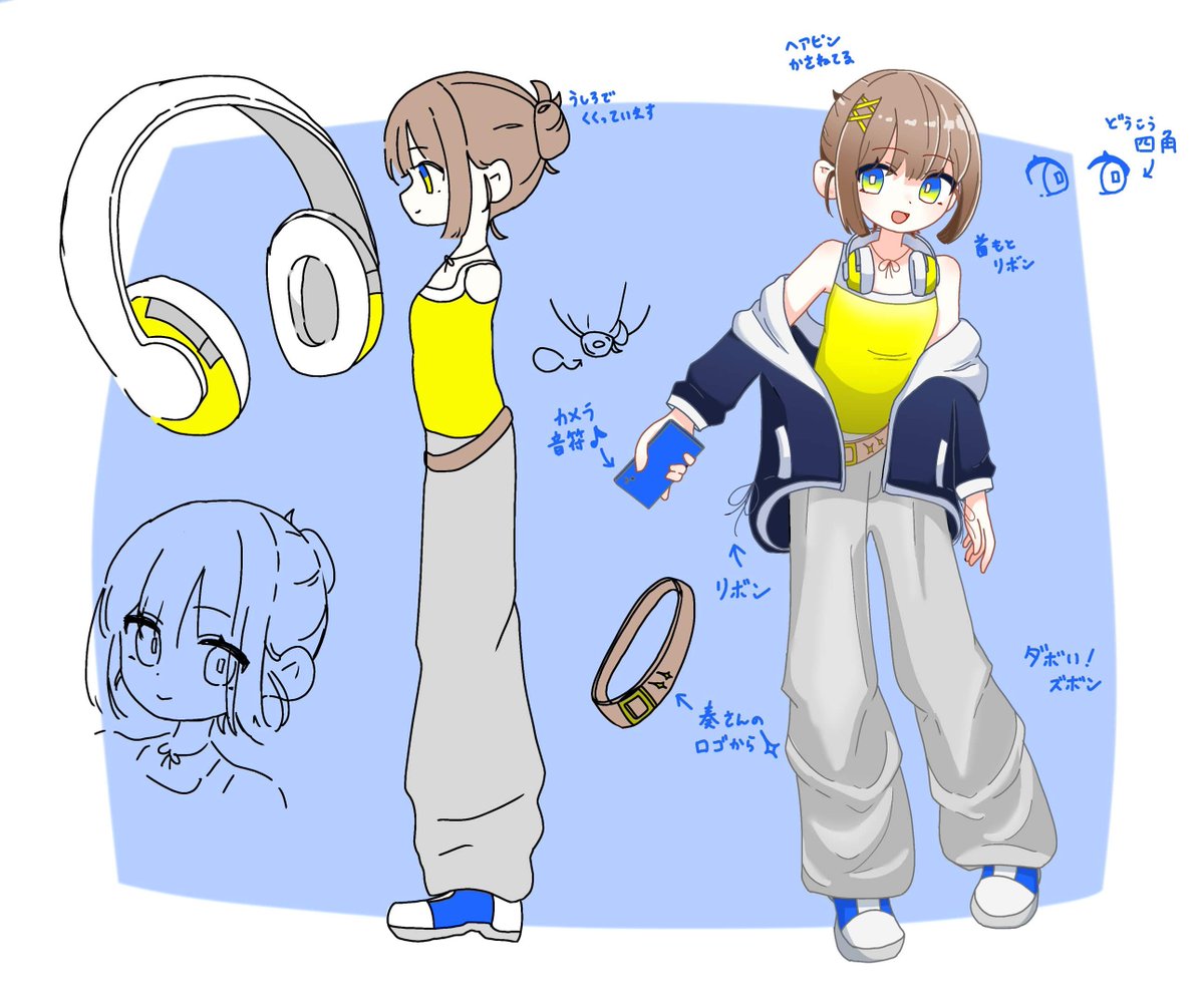kanade_desuuuu's tweet photo. こちら「ツァイトガイスト」のMVガールのキャラデザシートになります！
FAとかいただけたら僕と33ffeeさんが大泣きするので泣かせたい方は是非！！！！

 #kanade_miteeee https://t.co/TCA6OHNd5D