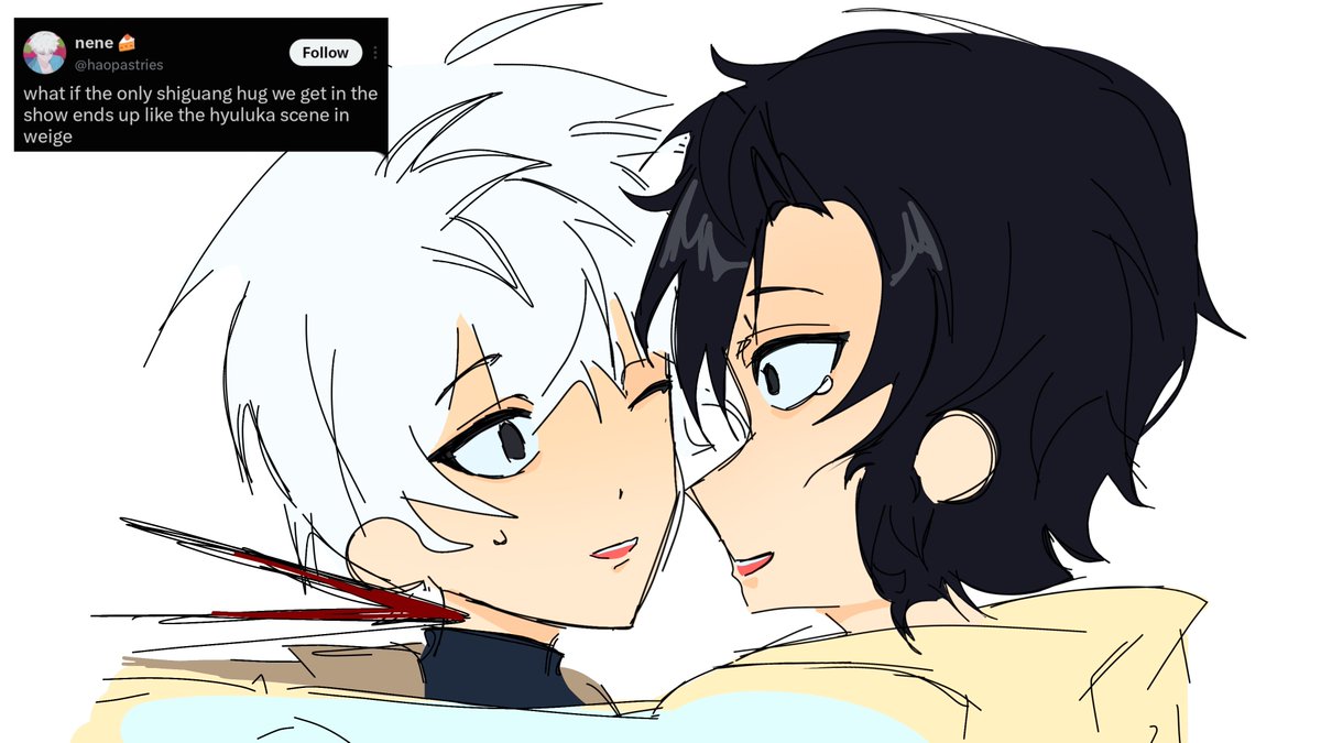 eirxielicious's tweet photo. imagine they were about to hug then Lu Guang got shot ok
#Shiguang #fluff https://t.co/il0CexhQWx