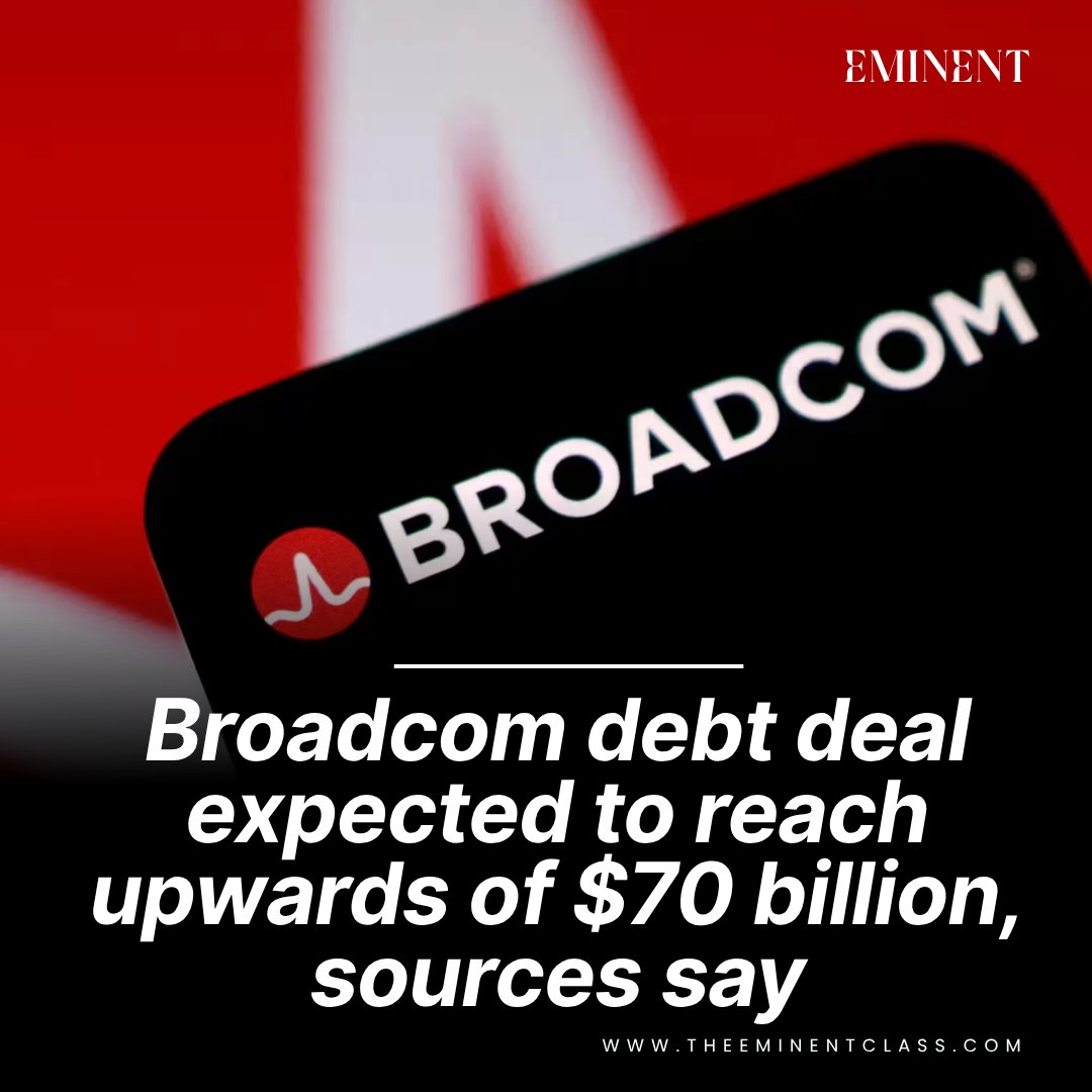 Theeminentclass's tweet photo. Broadcom is in talks to raise upwards of $70 billion to $80 billion in debt for a chip financing deal aimed at supporting artificial intelligence companies including Anthropic. 
Read more news at - https://t.co/ydor4BGpyx https://t.co/wc2CZwog6A