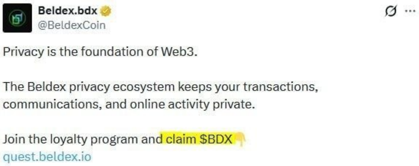 TakumaEndoypp's tweet photo. BELDEX REWARD CONFIRMED!
Reward: $BDX token https://t.co/2LCpuHQjPD