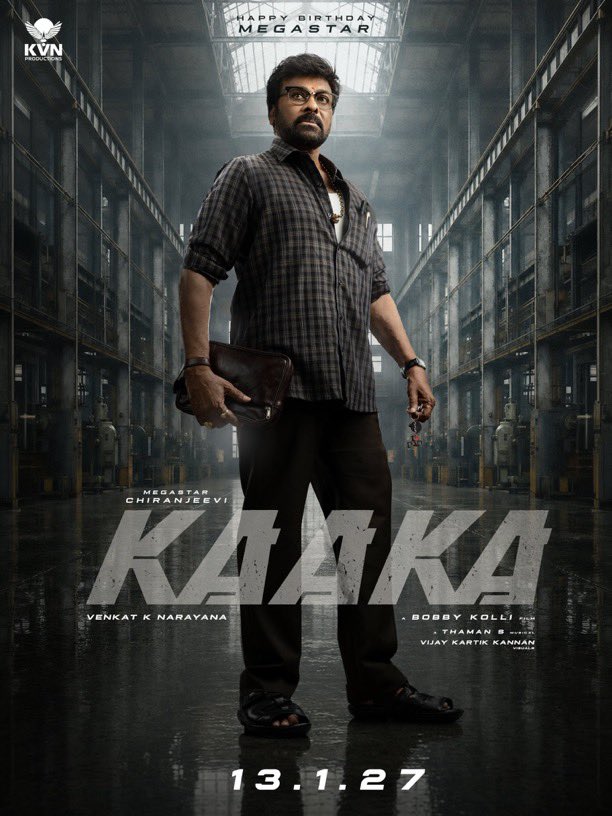 sivacherry9's tweet photo. Meet Supervisor Satyam, 
C/O Ammaji Aqua Industries, Ravulapalem.

Team #KAAKA wishes the one and only Megastar @Kchirutweets garu a very HAPPY BIRTHDAY ❤️‍🔥

TITLE GLIMPSE OUT NOW😎
— https://t.co/19F5oY2BHA

JANUARY 13, 2027 - SANKRANTHI RELEASE 🔥

#HBDMegastarChiranjeevi 

A @dirbobby Film🪓
Produced by @TheKVNofficial @KvnProductions