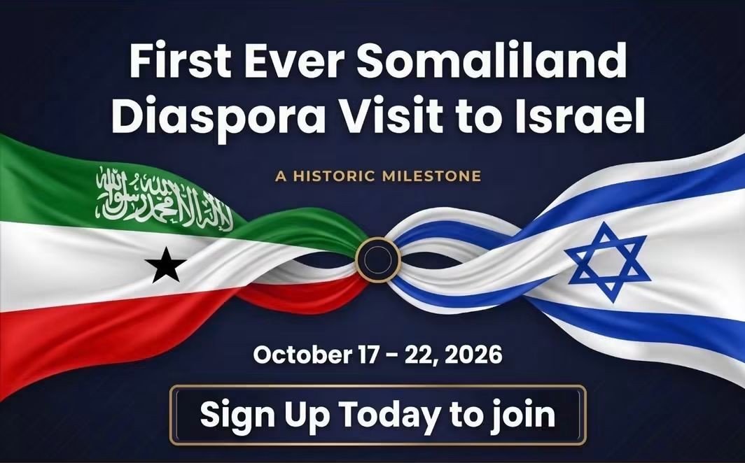 WaisAbdi1's tweet photo. A Historic Opportunity for the Somaliland Diaspora 

I encourage Somalilanders in the diaspora, particularly those in North America and Europe, to register and participate in this historic Somaliland Diaspora Visit to Israel, October 17–22, 2026.

This is an important opportunity to build people-to-people relationships, business connections, and new partnerships that can benefit Somaliland.

I also encourage the Somaliland Ministry of Foreign Affairs and International Cooperation to actively engage Somaliland diaspora leaders and organizations and, with their consent, connect them directly with the organizers so they can receive invitations and participation information.

Register, participate, and help build new bridges for Somaliland.

https://t.co/2ZSgepN4ft