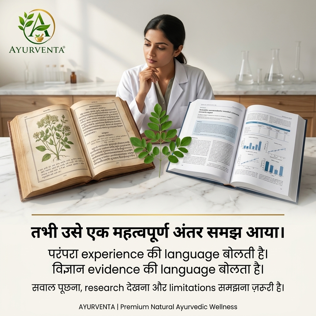 Ayurventa's tweet photo. 🌿 Ayurveda और modern science साथ चल सकते हैं?

Moringa की traditional use के साथ आज इसके nutrients और plant compounds पर research भी हो रही है.

परंपरा + evidence = बेहतर wellness education.

#AyurVenta #RajeevSaini #Moringa #Ayurveda #ModernAyurveda #ScienceMeetsAyurveda https://t.co/ZaJEVu8noL
